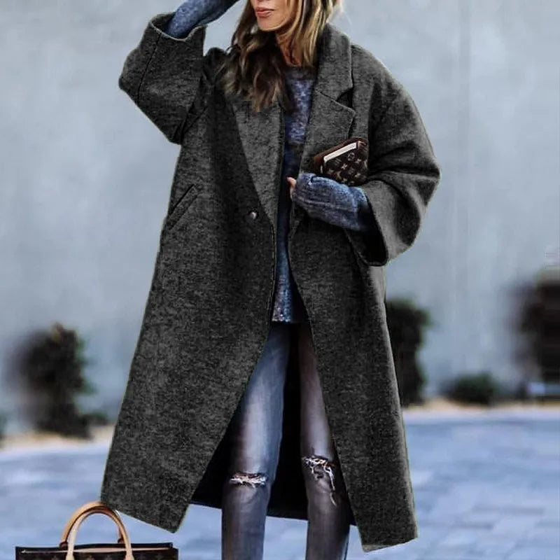 Philippine | Manteau Long Femme Imprimé Chic et Oversized