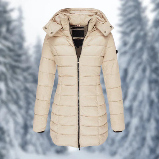 Ysabeau | Manteau d’Hiver Long Femme Padded Zippé Classique