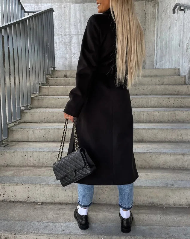 Manteau classique cintré pour femme avec ceinture — élégance intemporelle pour automne & hiver