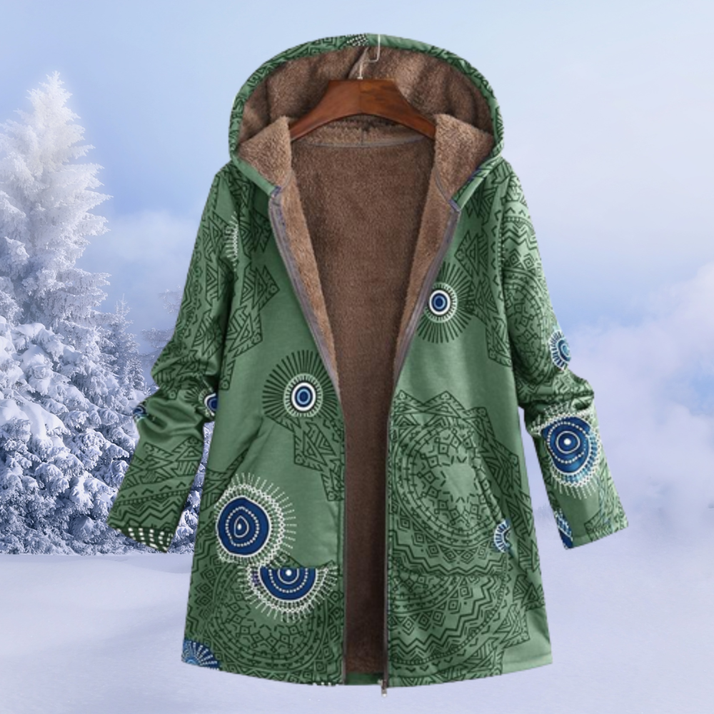 Paloma | Veste Femme à Capuche Imprimée Doublée Polaire Confort et Style