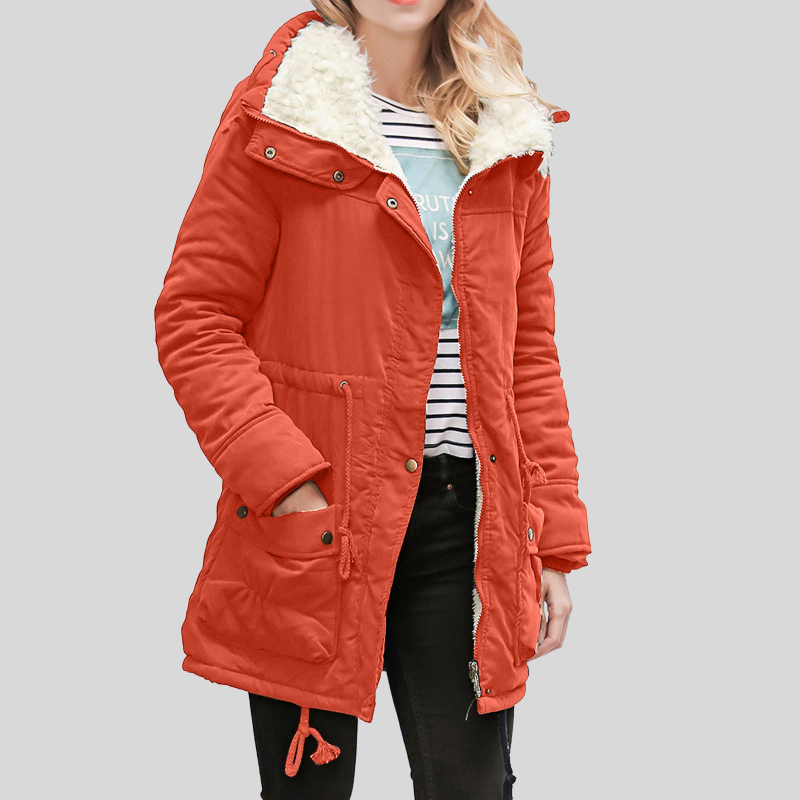 Cléophée | Manteau Femme Zippé avec Doublure Polaire et Taille Ajustable, Chaud et Confortable