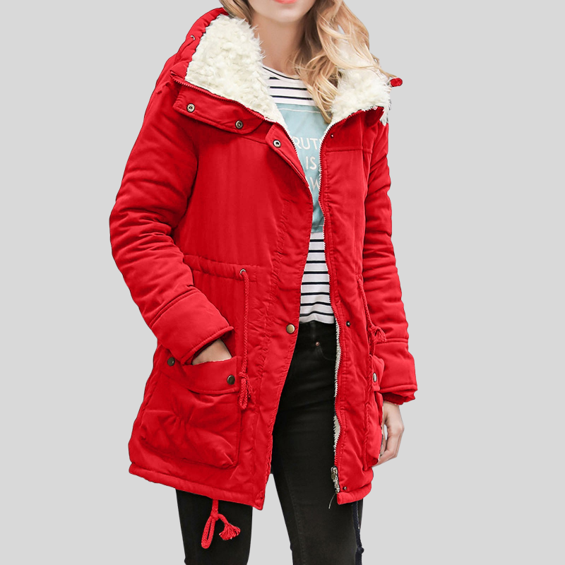 Cléophée | Manteau Femme Zippé avec Doublure Polaire et Taille Ajustable, Chaud et Confortable