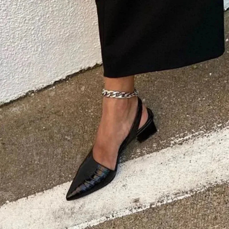 Ornella | Sandales Femme Élégantes à Talon Slingback Bout Pointu Fermé