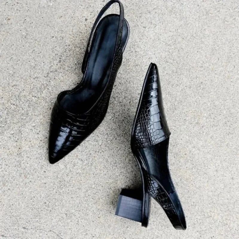 Ornella | Sandales Femme Élégantes à Talon Slingback Bout Pointu Fermé