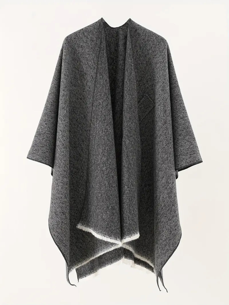 Asymmetrical Drape Shawl | Châle Oversize avec Ceinture pour Automne & Hiver