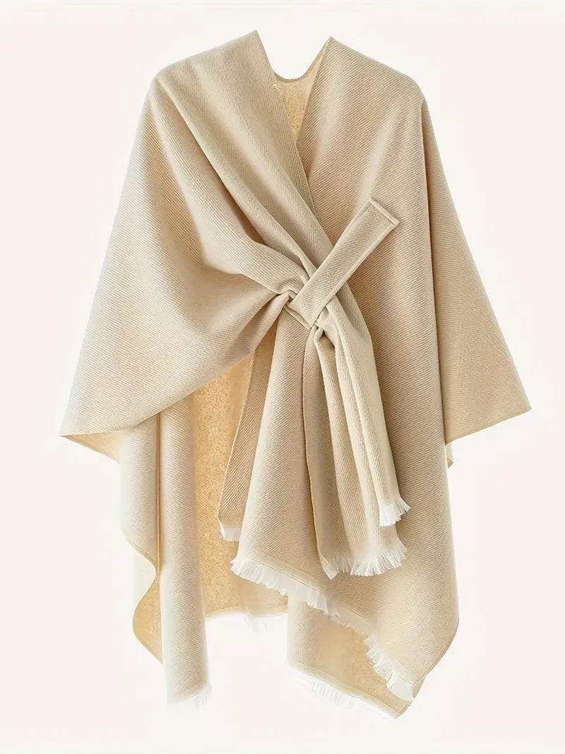 Asymmetrical Drape Shawl | Châle Oversize avec Ceinture pour Automne & Hiver