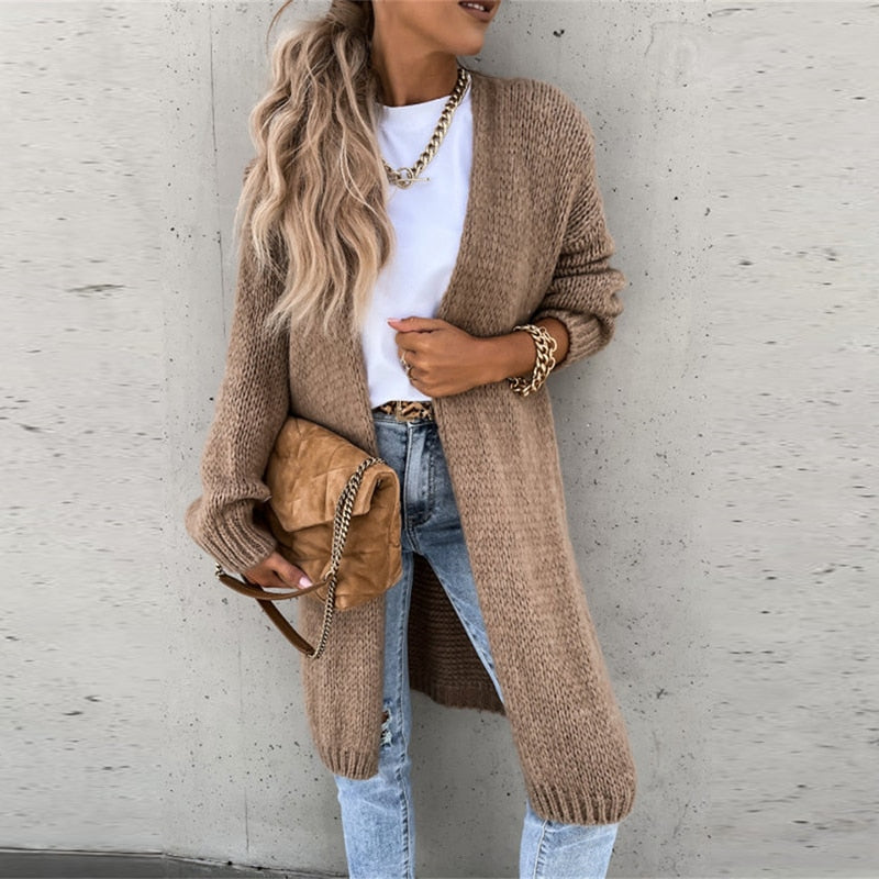 Sylvie | Cardigan Long en Maille Douce pour Femme | Gilet Oversize Élégant et Confortable