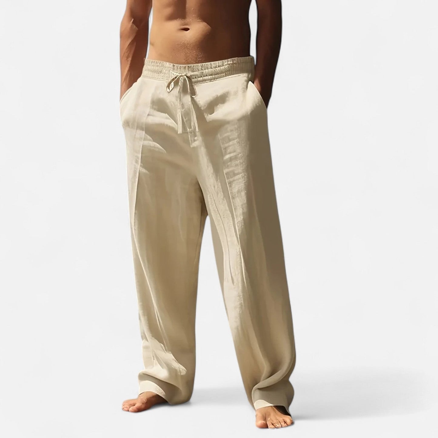 Men’s Linen Pants | Pantalon Large Homme en Lin | Confort Léger & Élégance Décontractée