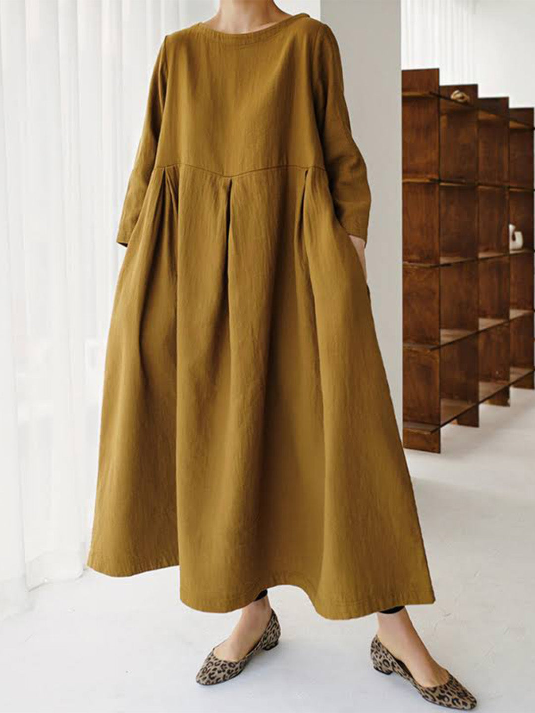 Capucine | Robe Longue Décontractée en Lin avec Poches pour un Style Chic et Aéré