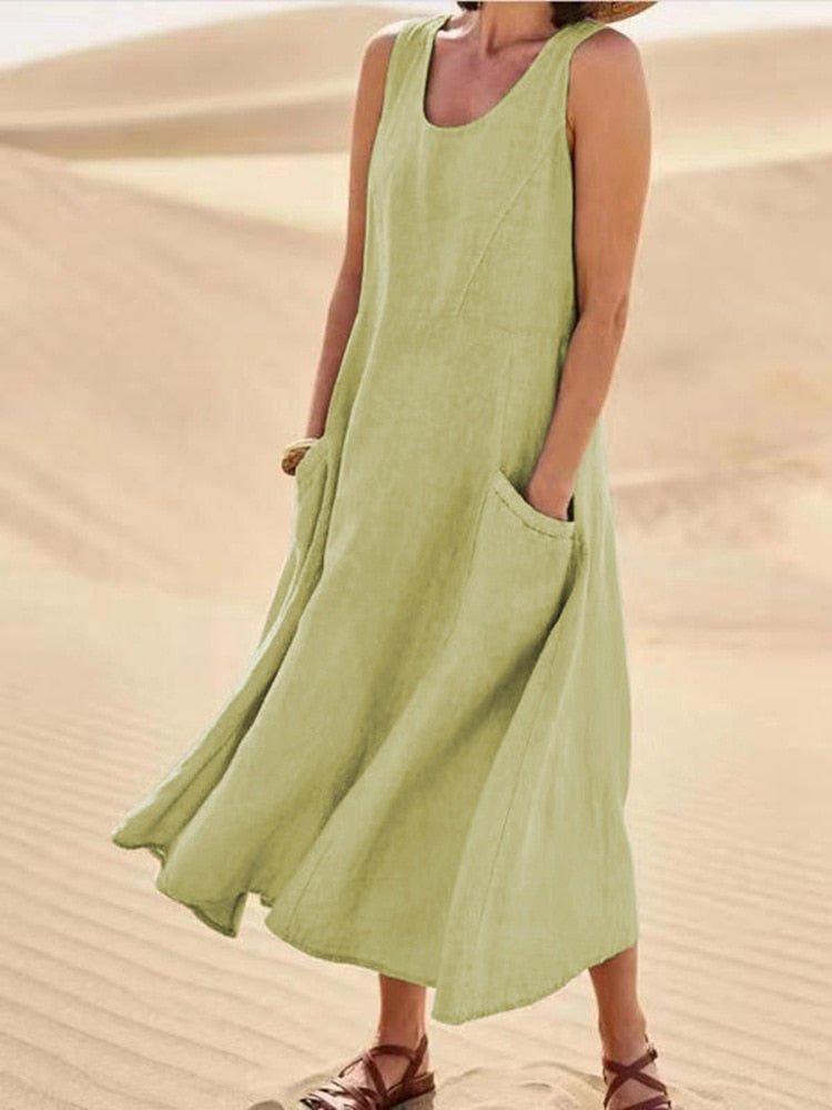 Robe fluide à coupe décontractée avec poches – Légère, confortable & estivale