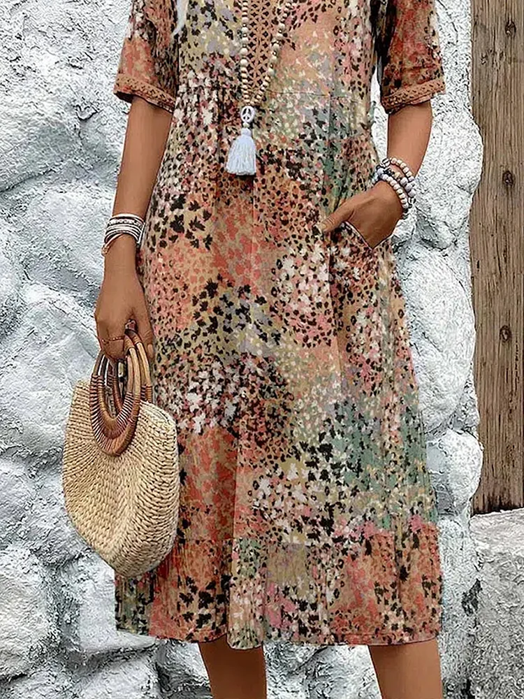 Robe Midi Fleurie Élégante – Charme Féminin & Style Moderne