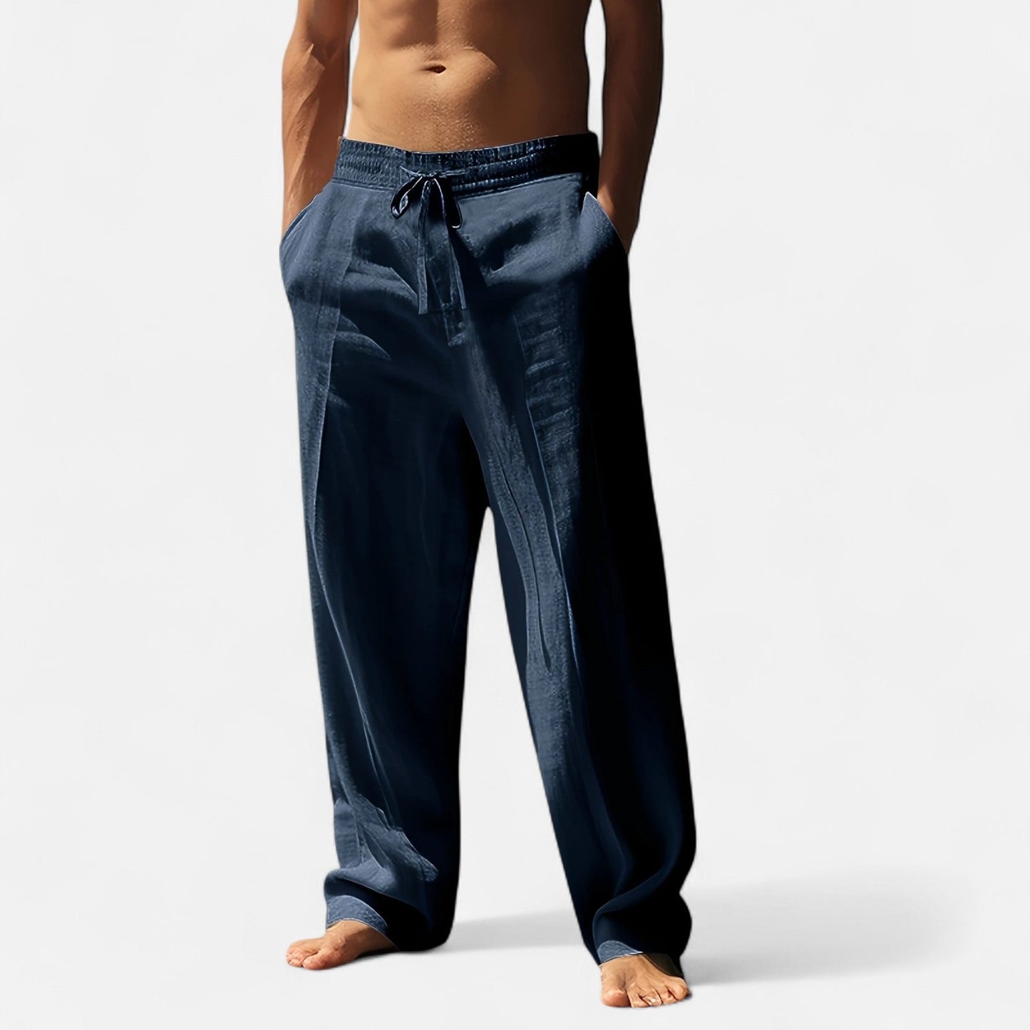 Men’s Linen Pants | Pantalon Large Homme en Lin | Confort Léger & Élégance Décontractée