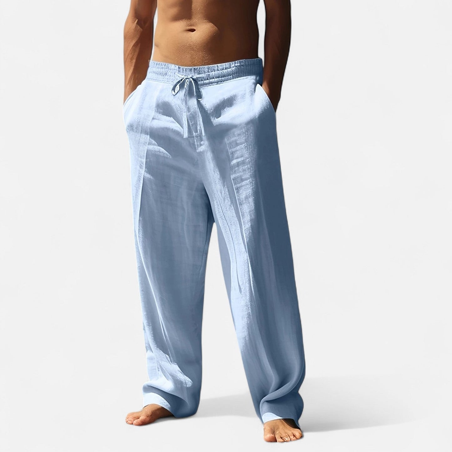 Men’s Linen Pants | Pantalon Large Homme en Lin | Confort Léger & Élégance Décontractée