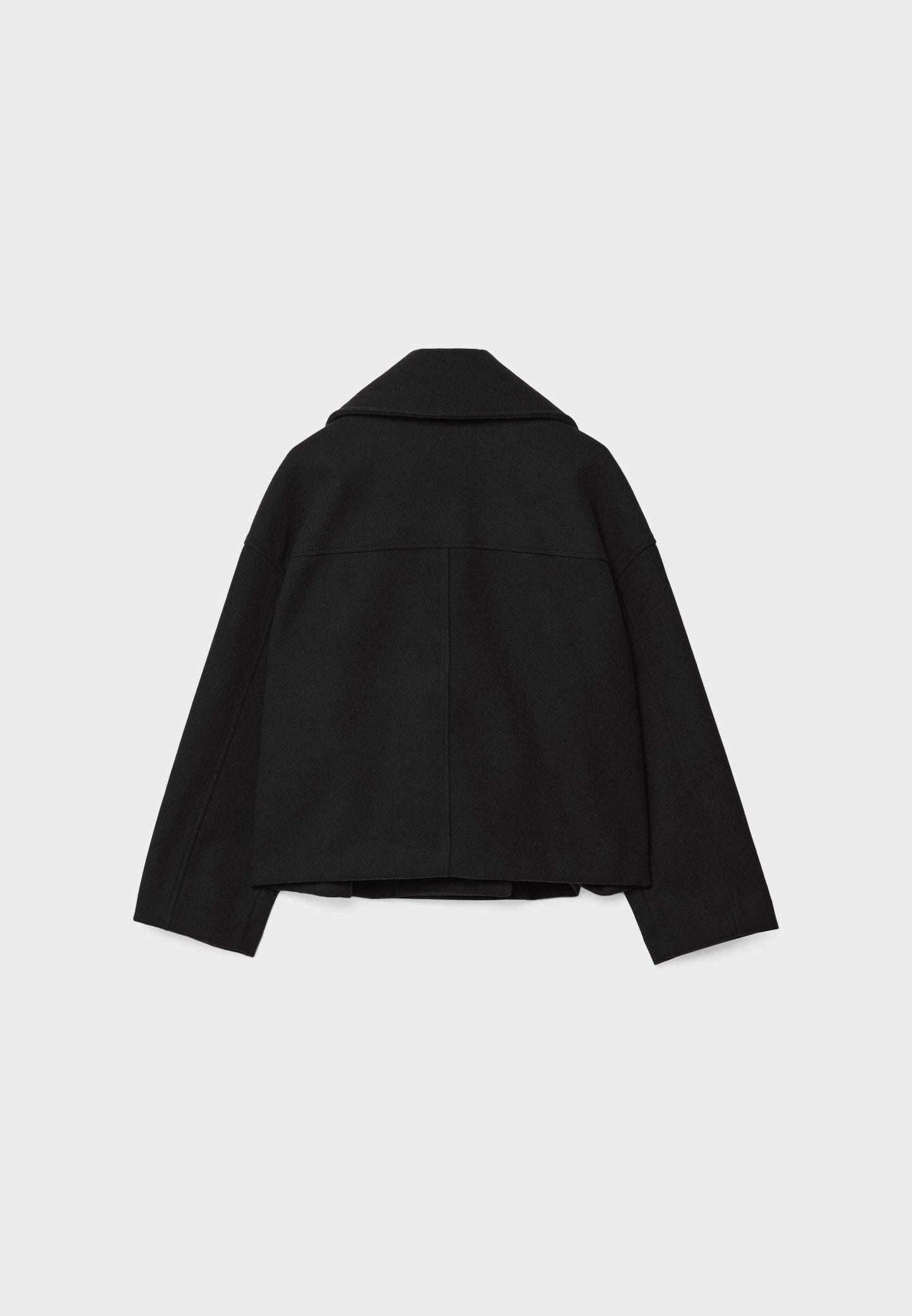 Nadélie | Manteau Court Femme Uni à Revers Larges et Boutonnage Croisé