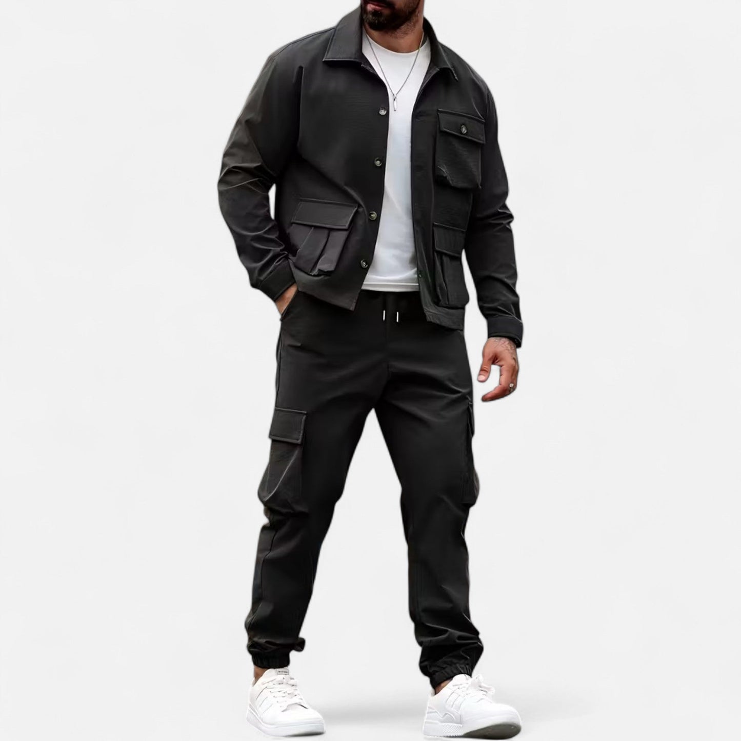 Casual Workwear Set Homme | Ensemble Veste & Pantalon | Style Fonctionnel & Élégance Décontractée