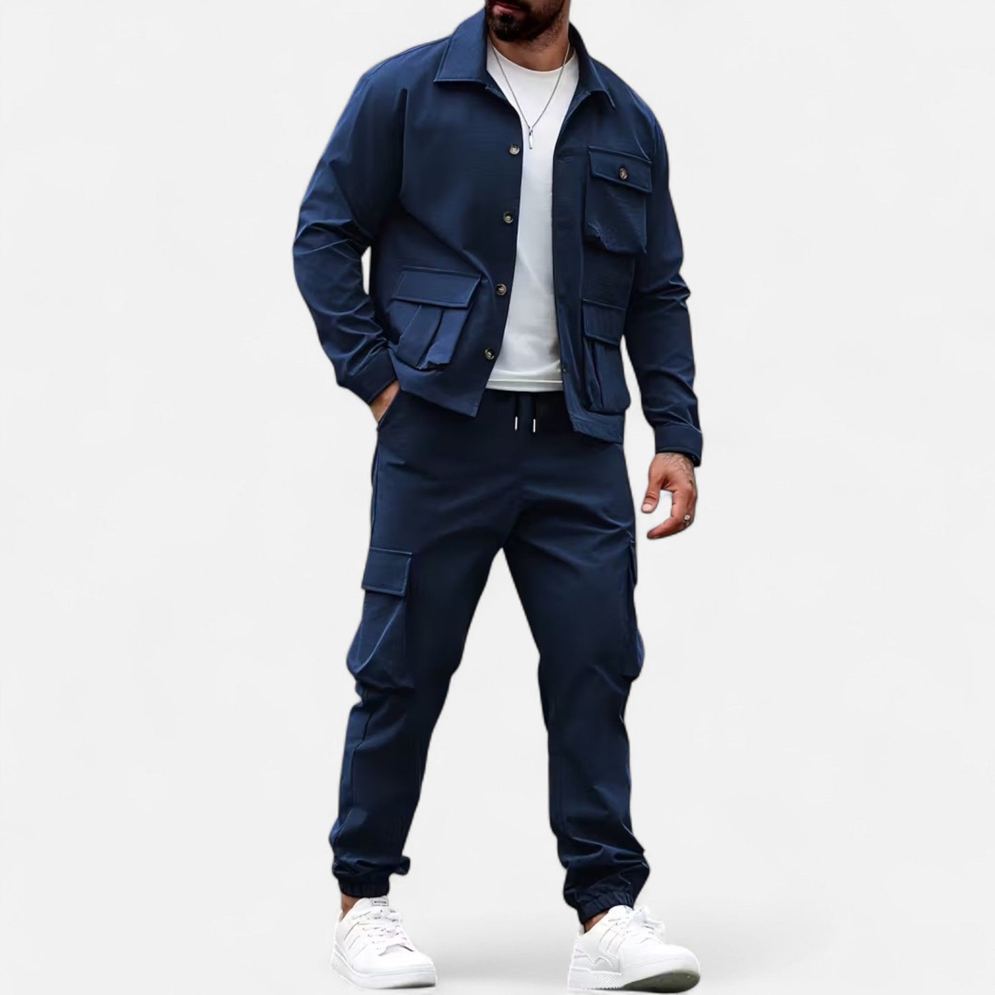 Casual Workwear Set Homme | Ensemble Veste & Pantalon | Style Fonctionnel & Élégance Décontractée