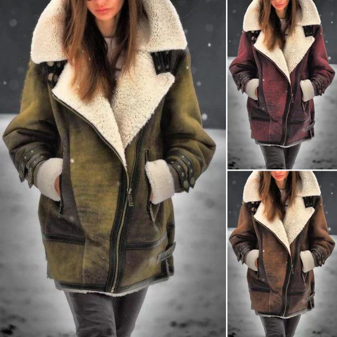 Veste d’Hiver Femme Shearling Doublée | Chaleur Élégante