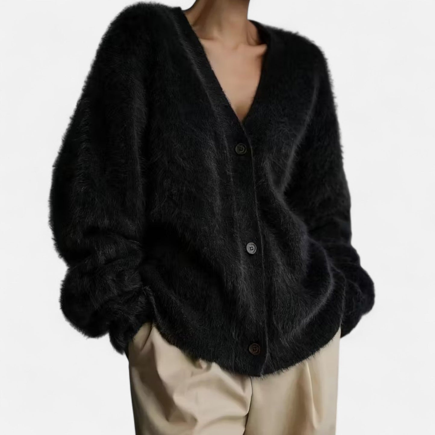 Soft V-Neck Cardigan Femme | Gilet Doux à Col V | Élégance Décontractée & Confort Quotidien