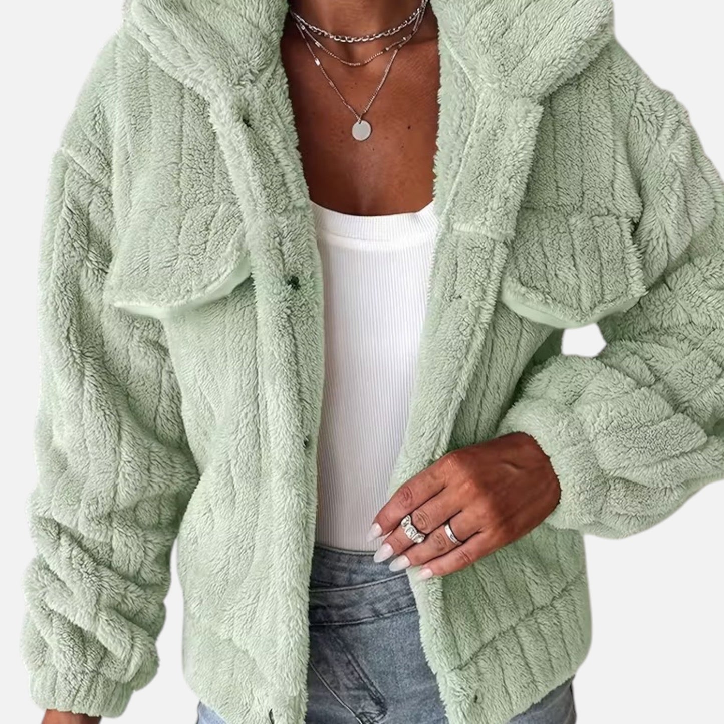 Plush Casual Jacket Femme | Veste Douce et Élégante | Confort & Style d’Hiver