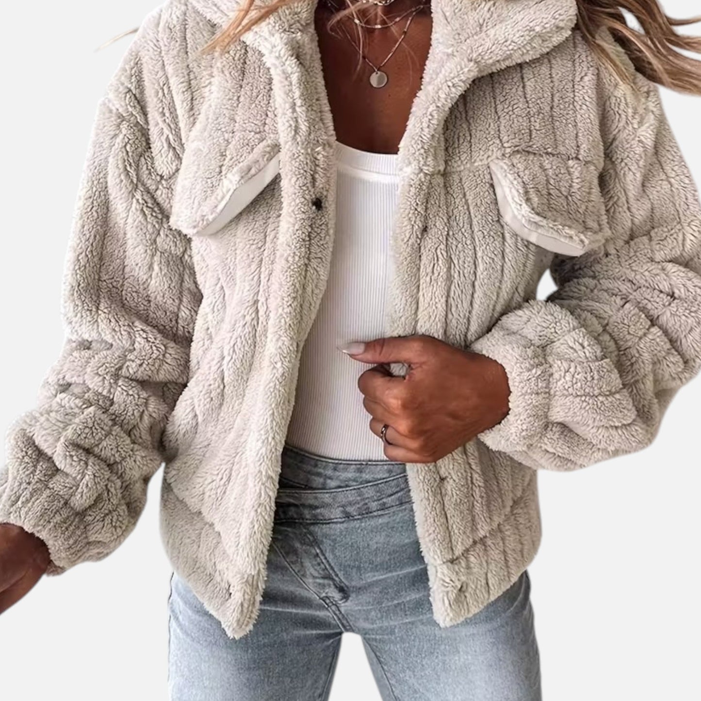 Plush Casual Jacket Femme | Veste Douce et Élégante | Confort & Style d’Hiver