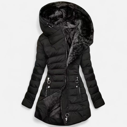Fleece-Lined Hooded Jacket Femme | Veste à Capuche Doublée Polaire | Élégance & Chaleur Quotidienne