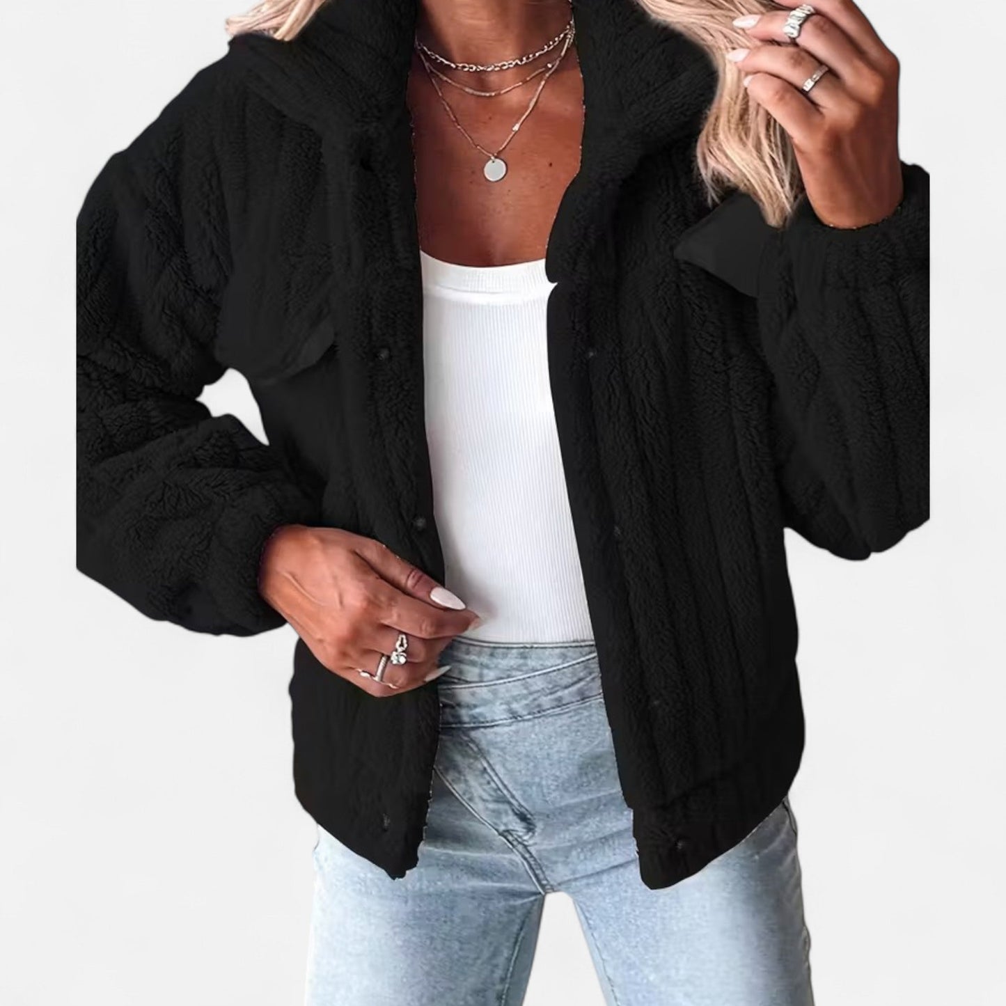 Plush Casual Jacket Femme | Veste Douce et Élégante | Confort & Style d’Hiver
