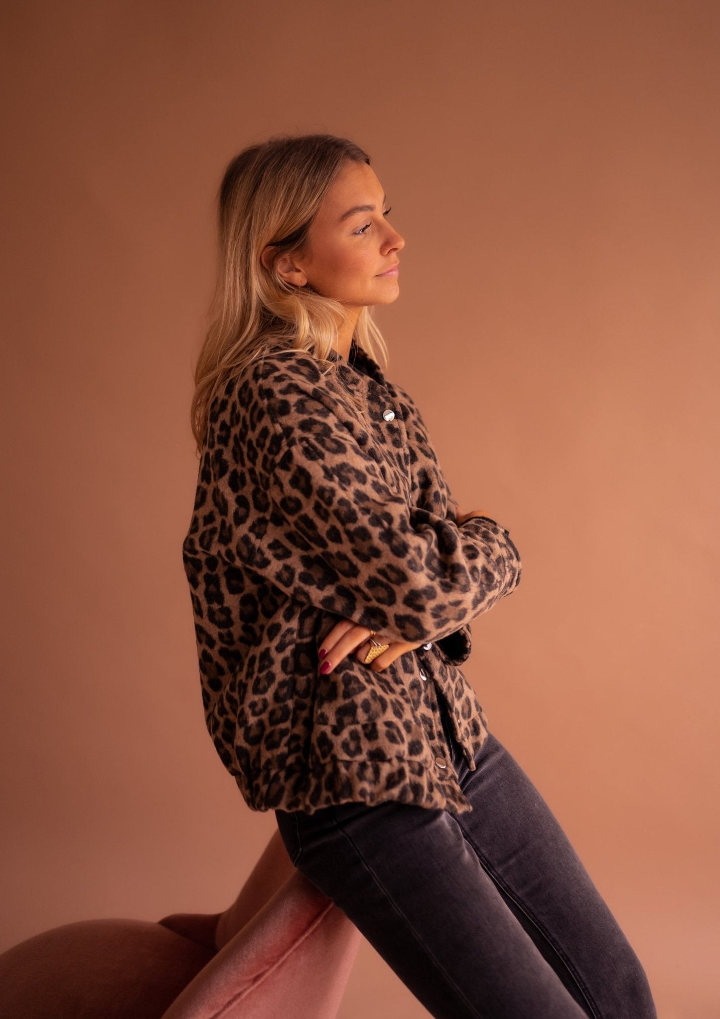 Euphémie | Veste Femme Stylée à Boutons Motif Léopard