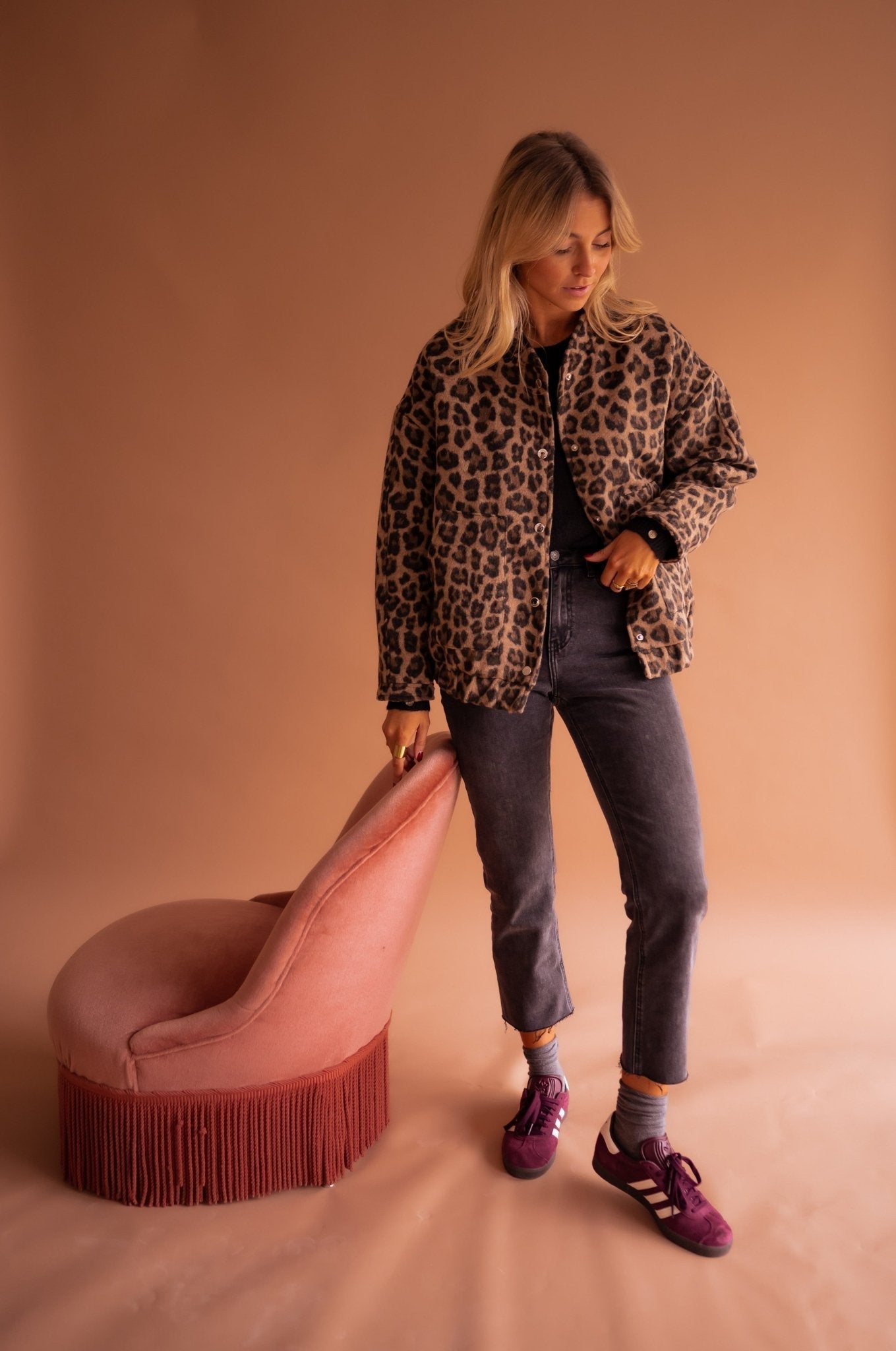 Euphémie | Veste Femme Stylée à Boutons Motif Léopard