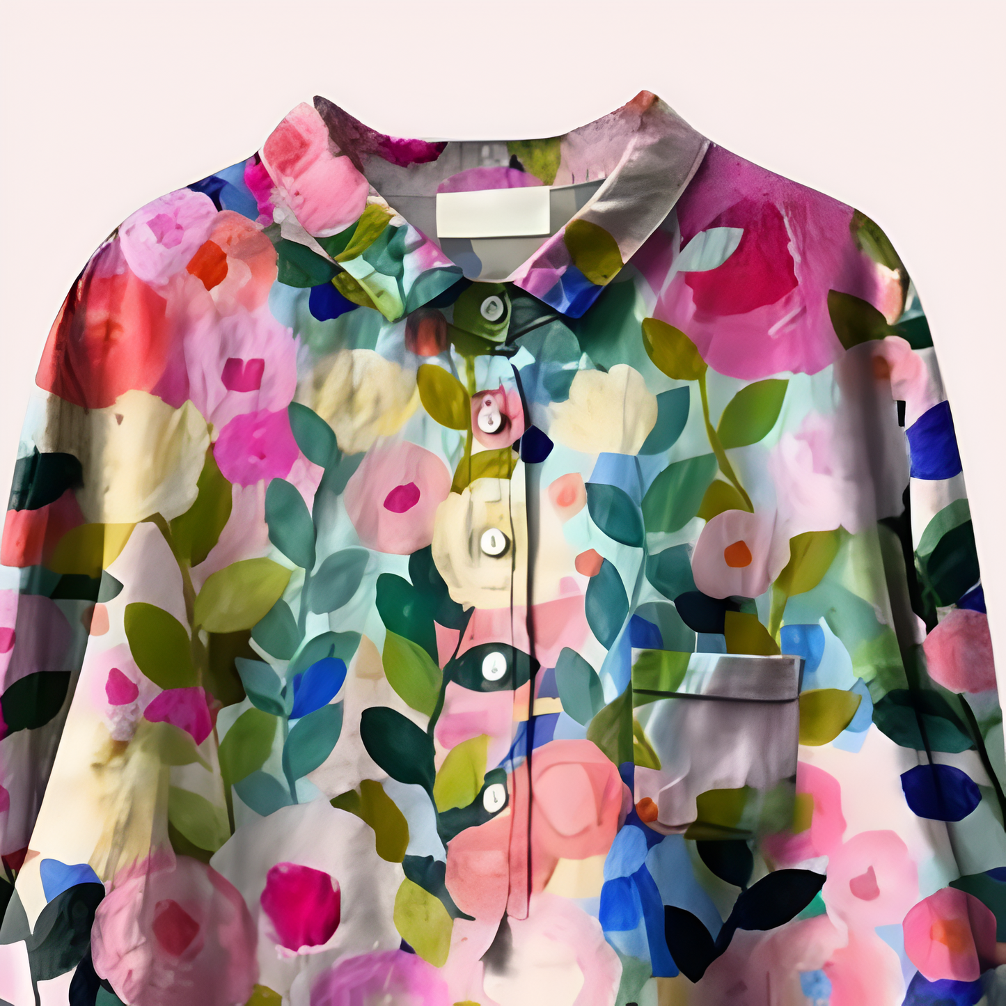 Nayara | Blouse Femme Ample à Imprimé Floral avec Col Revers et Boutons Partiels