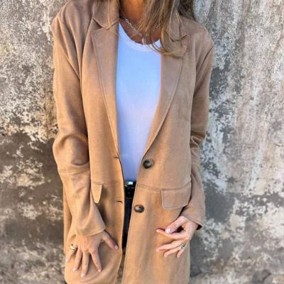 Eponine | Manteau Mi-Long Femme Col Revers Boutonné Classique