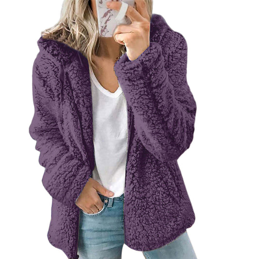 Agnès | Manteau Teddy Fleece Doux et Chaud pour Femme, Coupe Décontractée