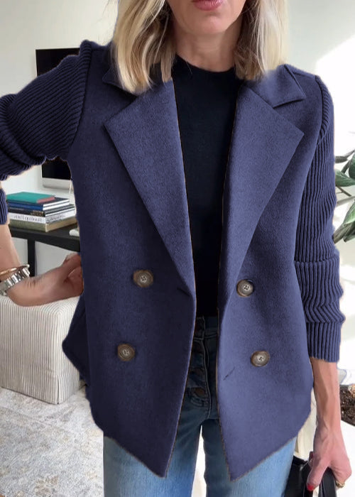 Aubrielle | Blazer Femme Double Boutonnage Élégant et Polyvalent, Couleur Unie