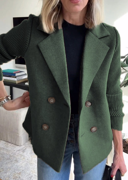Aubrielle | Blazer Femme Double Boutonnage Élégant et Polyvalent, Couleur Unie