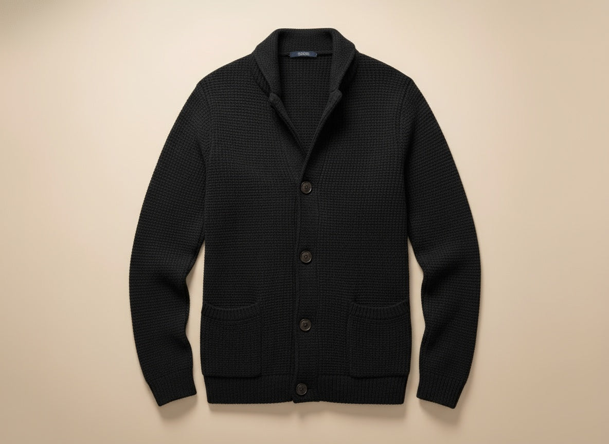 Cardigan Homme Hiver | Tricot Élégant avec Col Châle