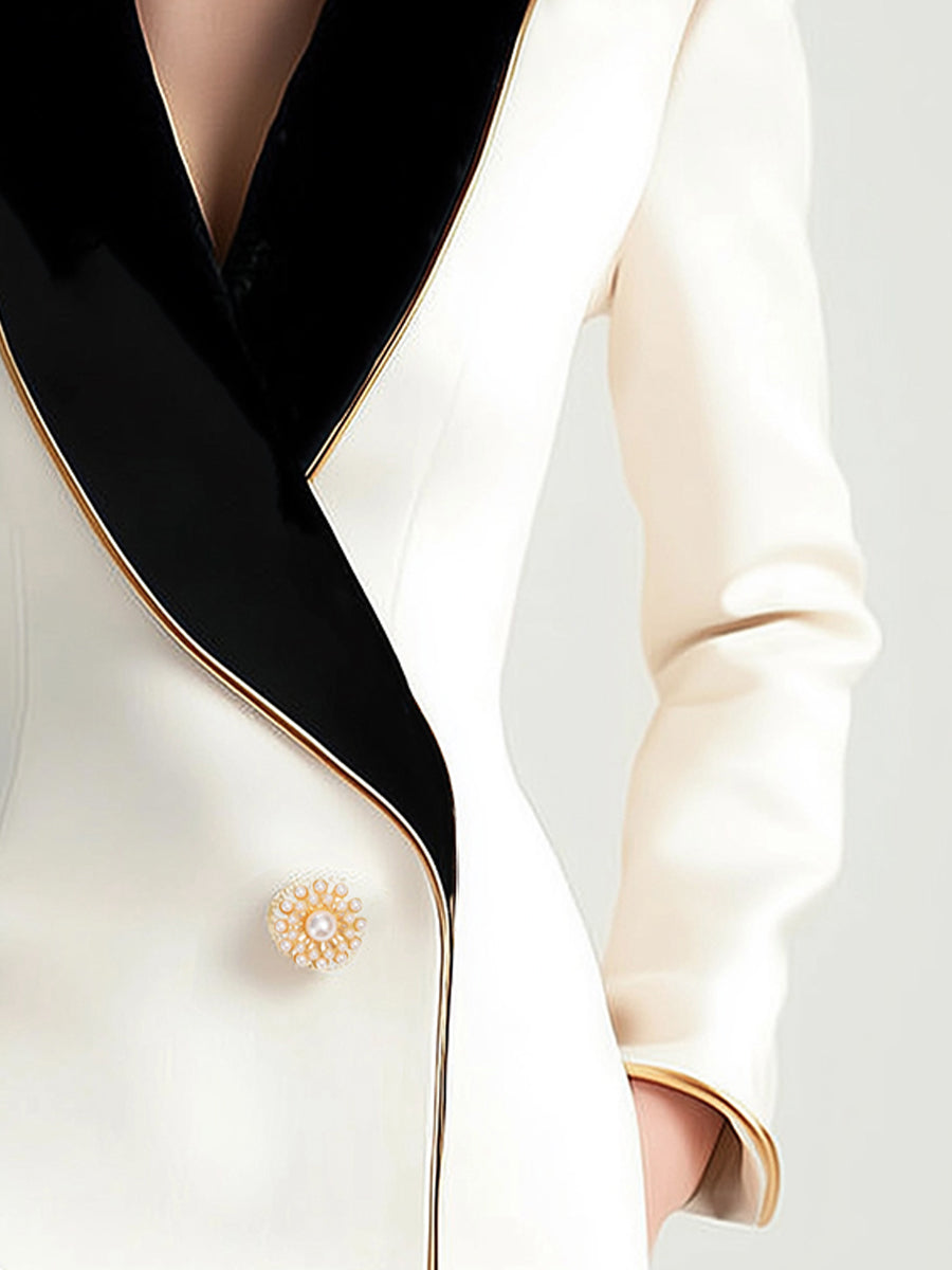 Blazer Asymétrique Femme | Élégance Moderne avec Col Contrasté