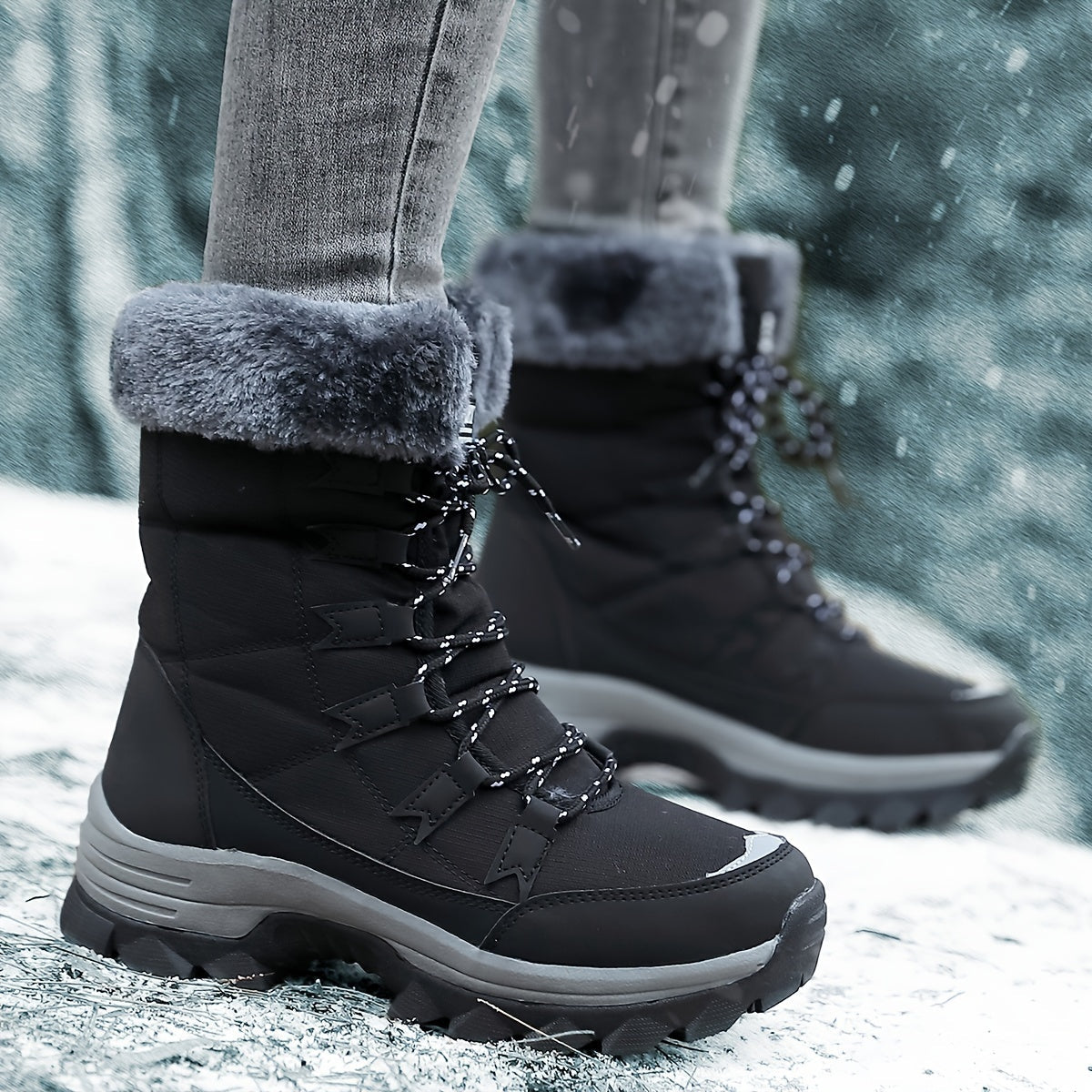 Warm Winter Boots Femme | Bottes d’Hiver en Cuir Marron, Imperméables et Isolantes