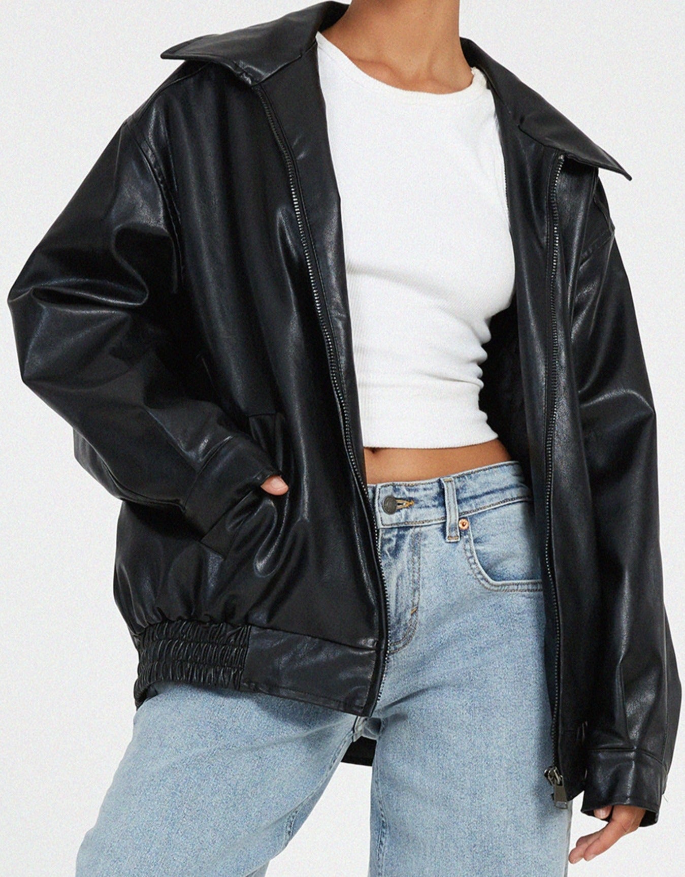 Axelle | Veste Oversize Élégante pour Femmes avec Col à Revers et Fermeture Zippée