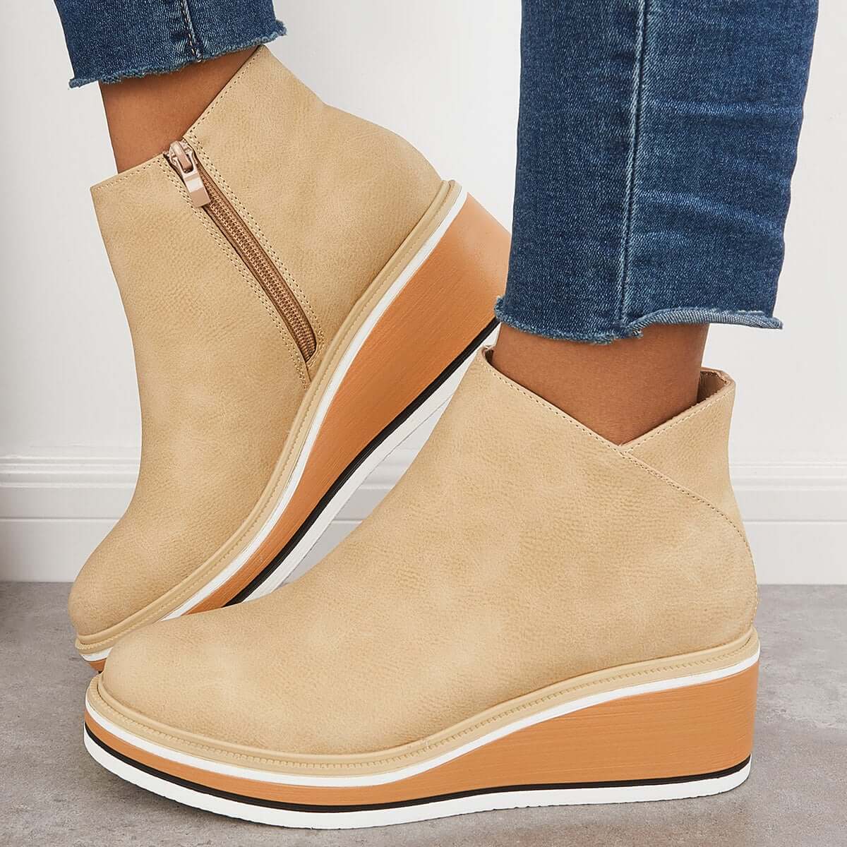 Aimée | Bottines Plateformes Élégantes avec Fermeture Éclair Latérale pour Femme