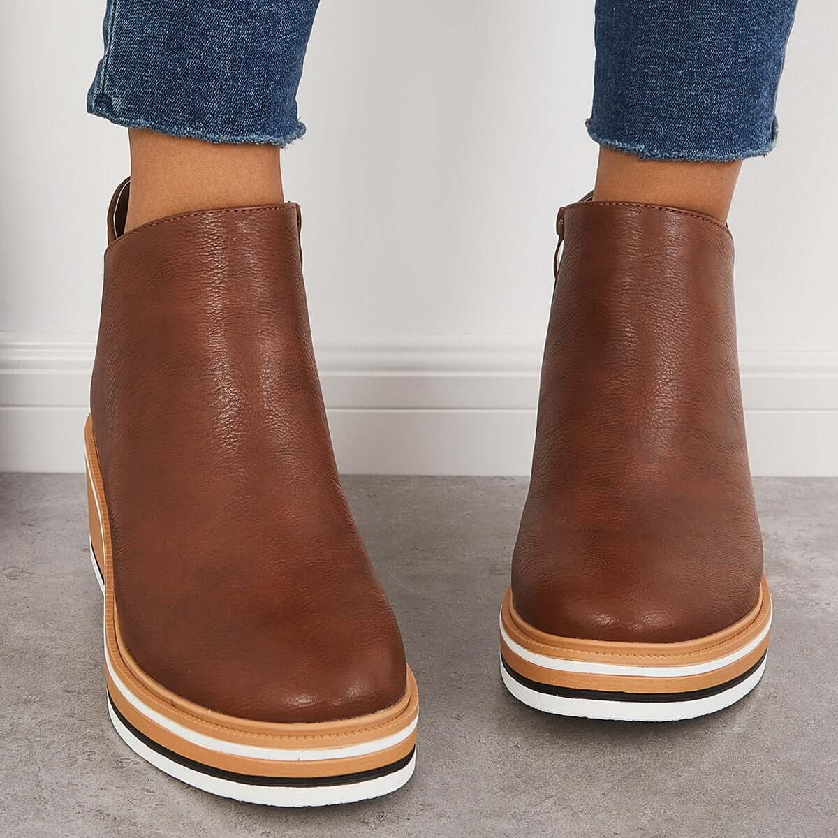 Aimée | Bottines Plateformes Élégantes avec Fermeture Éclair Latérale pour Femme