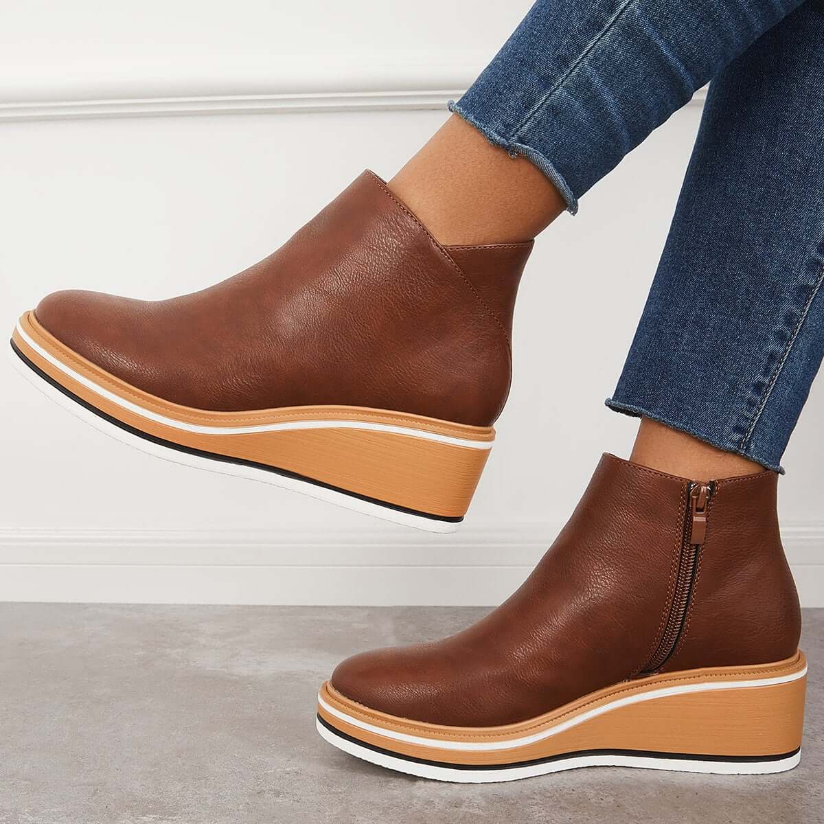Aimée | Bottines Plateformes Élégantes avec Fermeture Éclair Latérale pour Femme