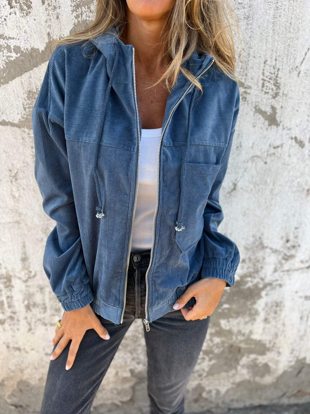 Dorianne | Veste Femme Zippée à Capuche avec Cordon Casual et Confortable