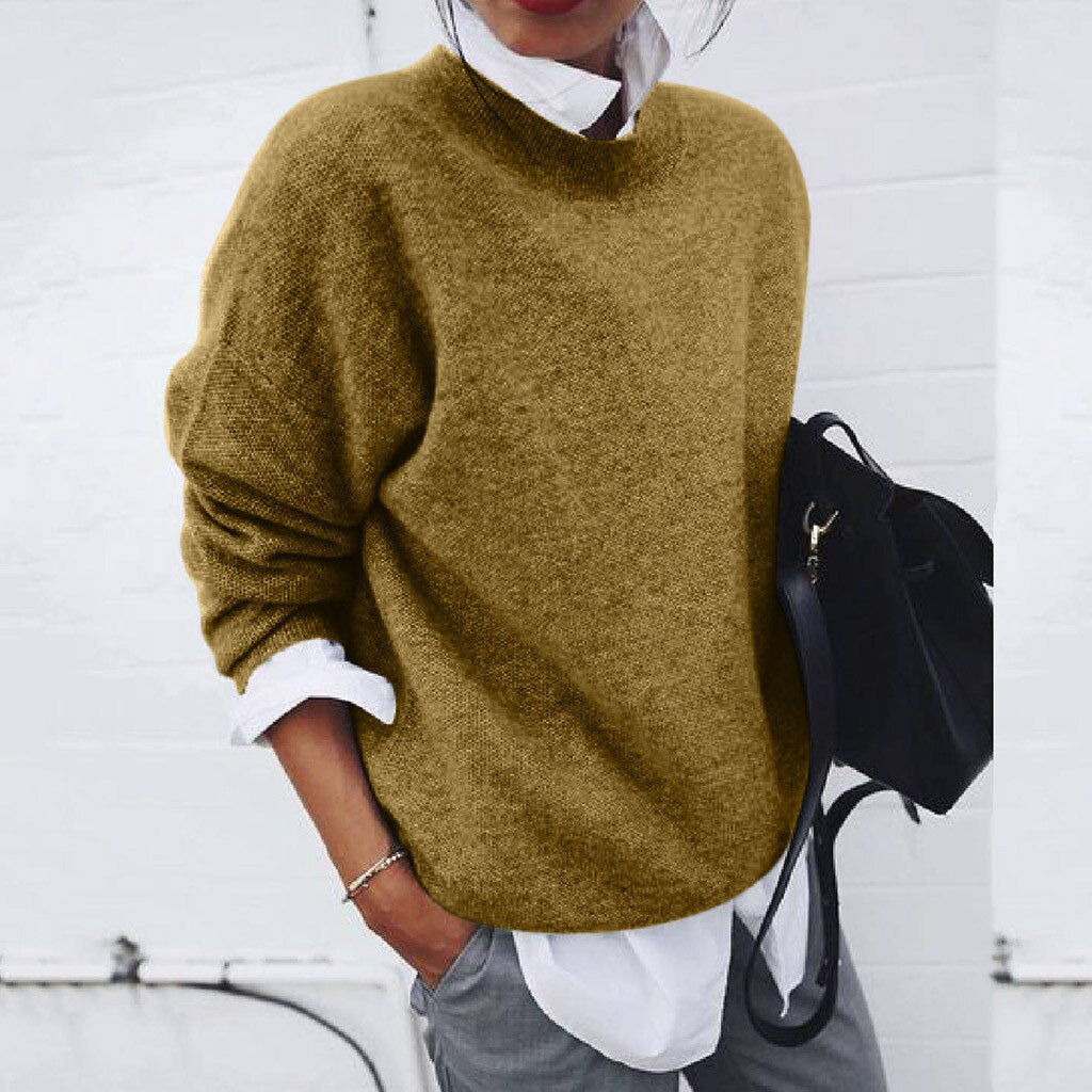 Layered Knit Pullover Femme | Pull Tricot Décontracté Moderne