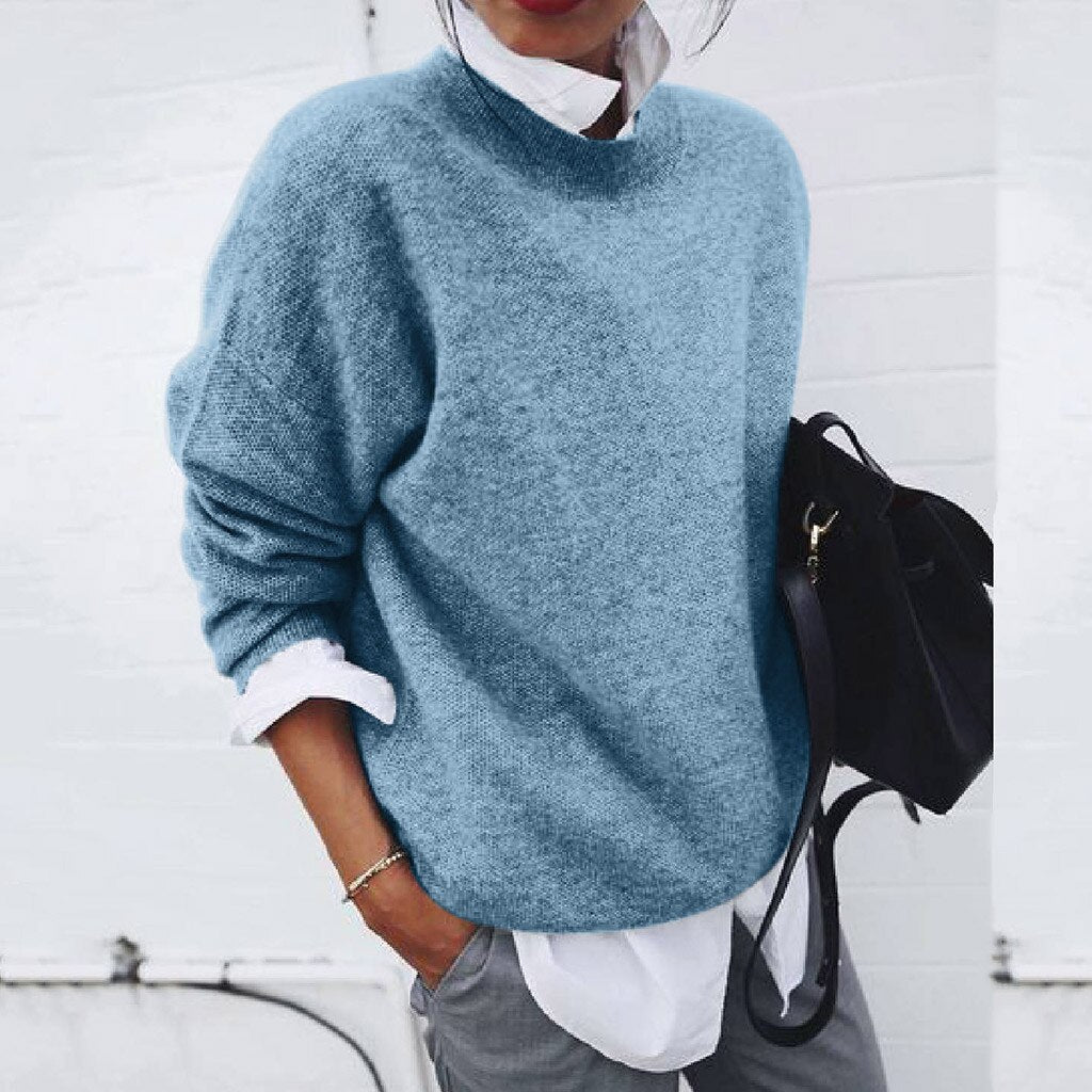 Layered Knit Pullover Femme | Pull Tricot Décontracté Moderne