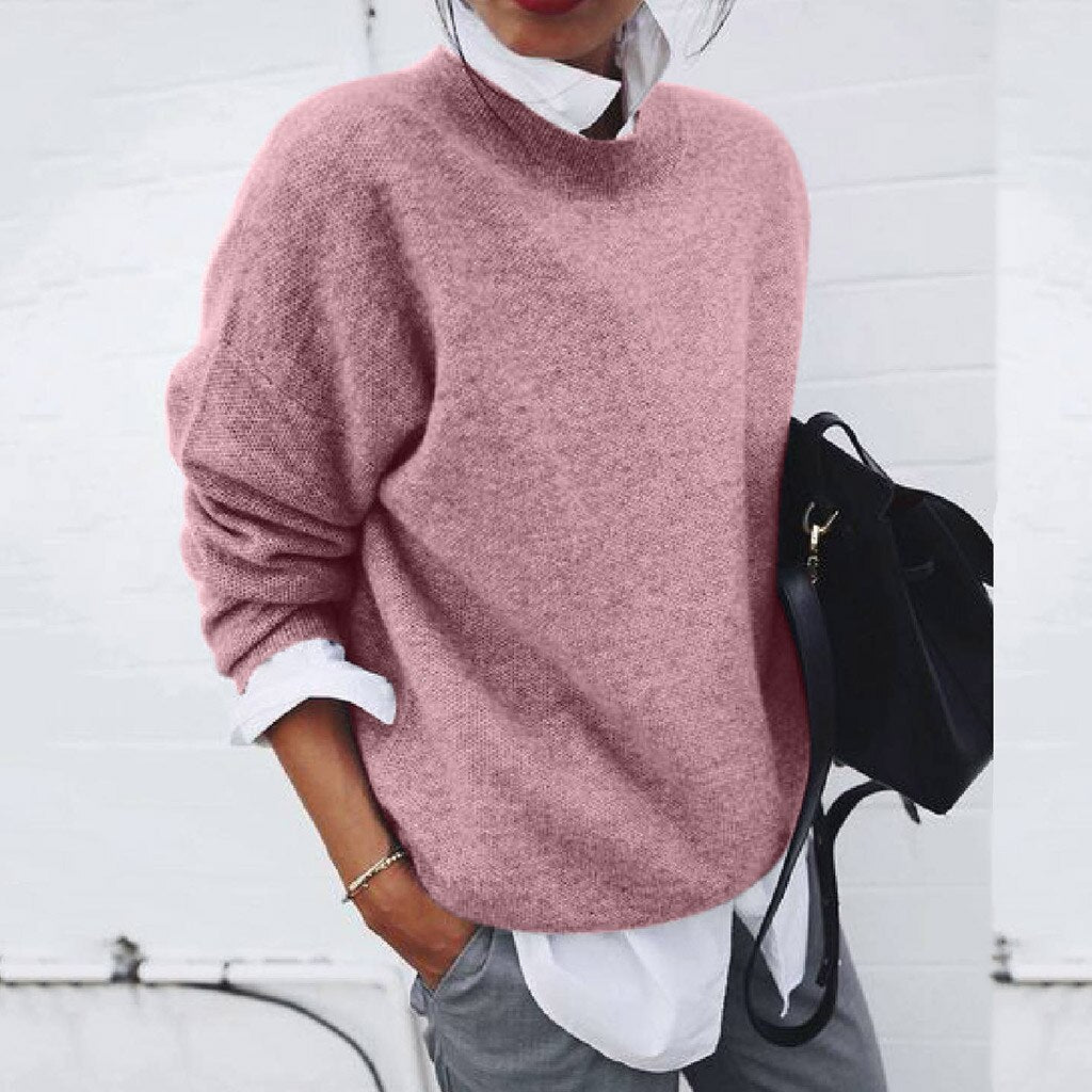Layered Knit Pullover Femme | Pull Tricot Décontracté Moderne