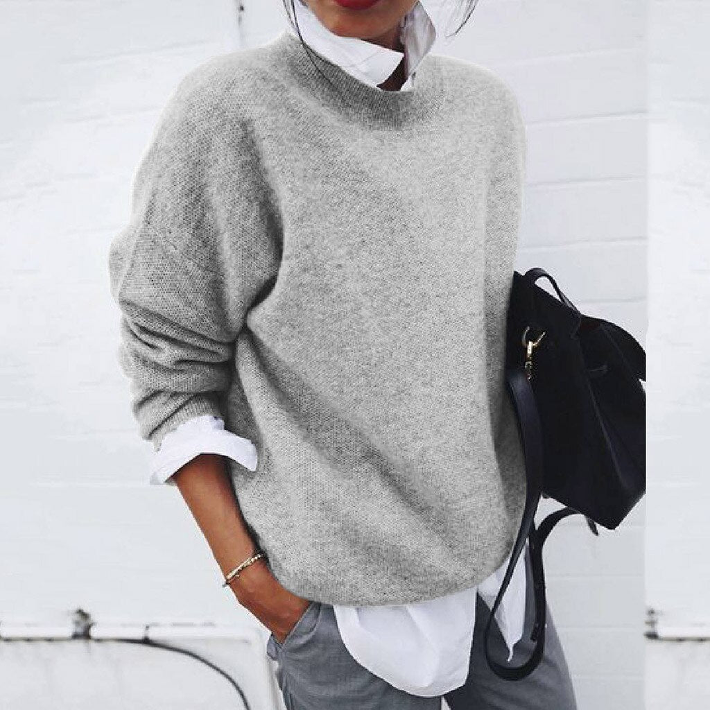 Layered Knit Pullover Femme | Pull Tricot Décontracté Moderne