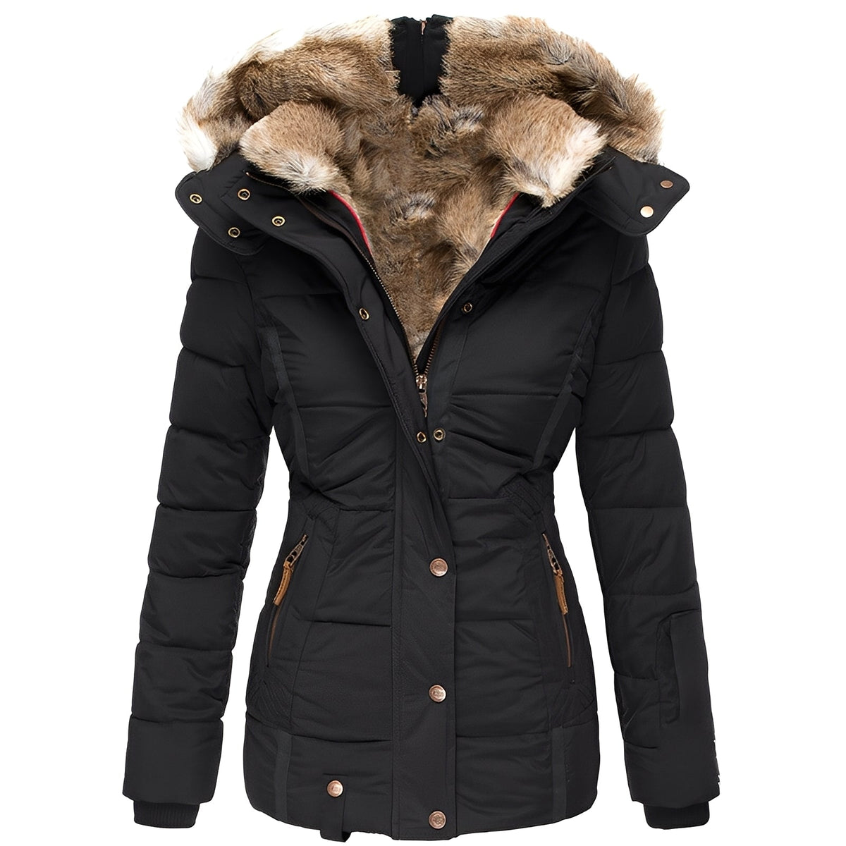 Doudoune Femme Hiver avec Capuche Fourrée | Chaude et Élégante