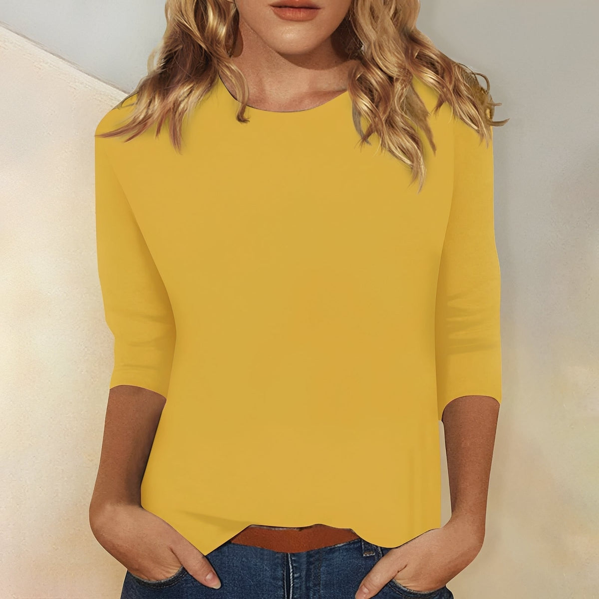 T-Shirt Femme Manches 3/4 – Style Décontracté pour le Quotidien