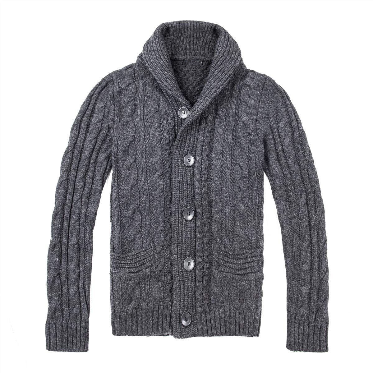 Cardigan Homme à Motif Torsadé avec Poches Pratiques