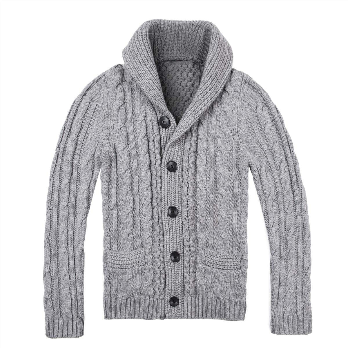 Cardigan Homme à Motif Torsadé avec Poches Pratiques