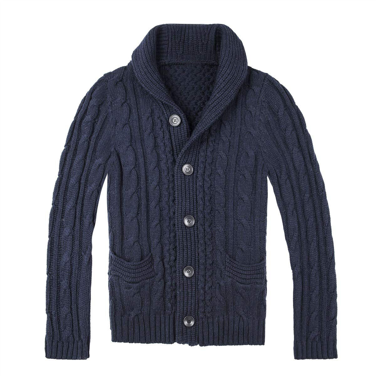 Cardigan Homme à Motif Torsadé avec Poches Pratiques